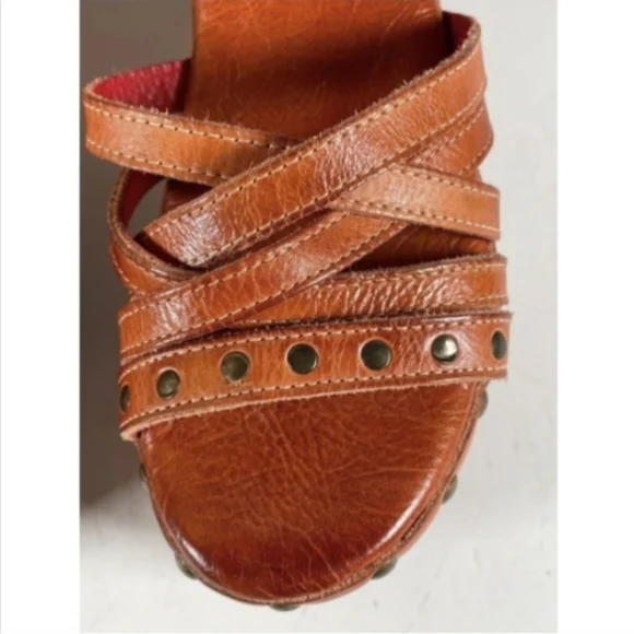 SOLD Bed Stu Antonelli Brown Leather Platform Sandals sz 10 - Picture 8 of 11